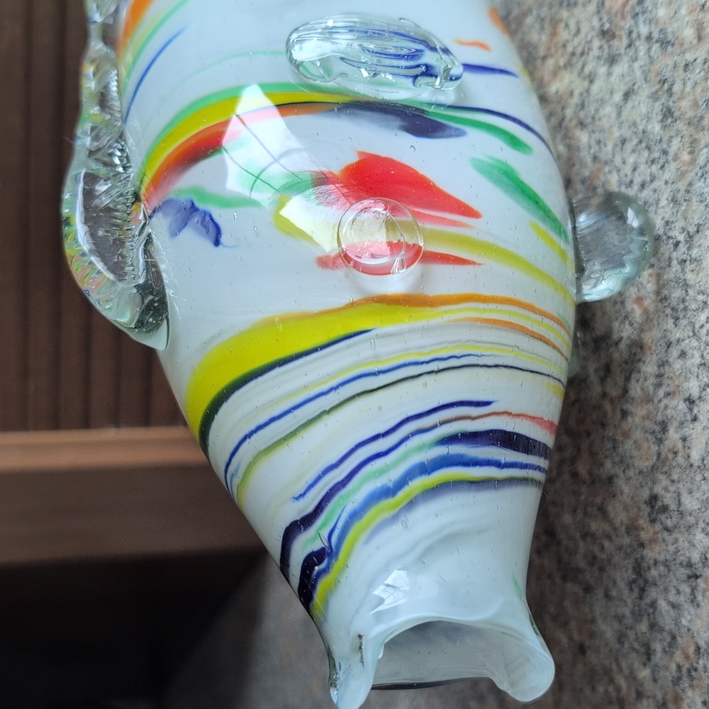 Vintage Murano Hand Blown Glass Multi-Colored Fish Figurine - Picture 7 of 13